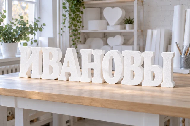 Фамилия из пенопласта — серия символов