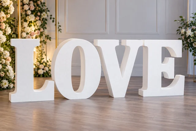 Буквы LOVE из пенопласта — надпись в фотозоне