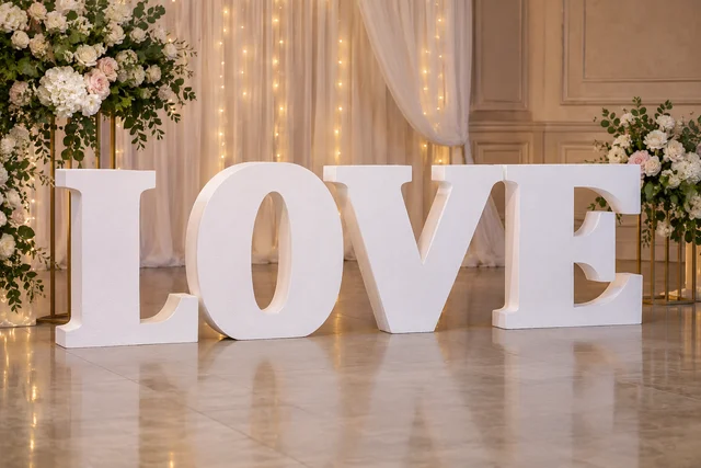 Буквы LOVE из пенопласта — композиция для события