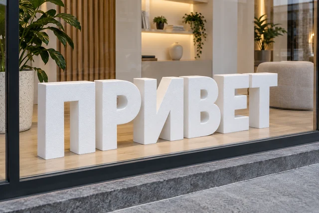 Объёмные буквы из пенопласта — оформление витрины