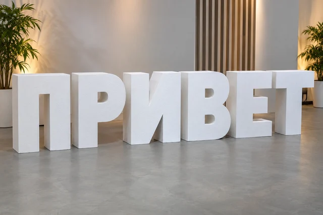 Объёмные буквы из пенопласта — акцент на стенде