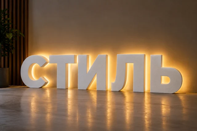 Буквы под подсветку из пенопласта — надпись в фотозоне