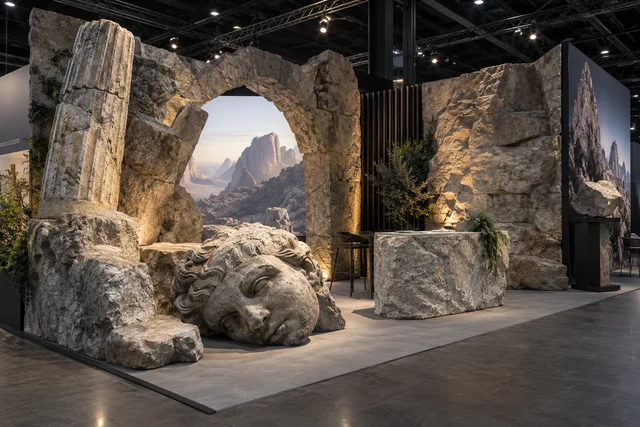 Декорации из пенопласта для кино и съёмок — акцент на выставочном стенде