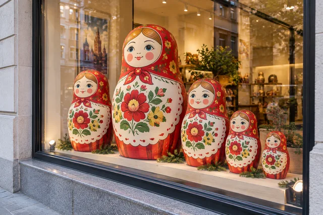 Матрёшки из пенопласта — акцент для витрины