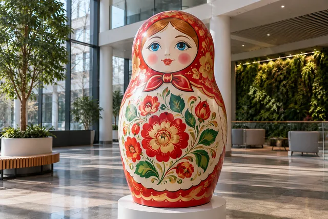 Матрёшки из пенопласта — крупный арт-объект