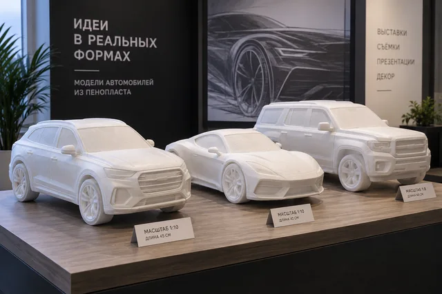 Модели автомобилей из пенопласта — серия демонстрационных моделей