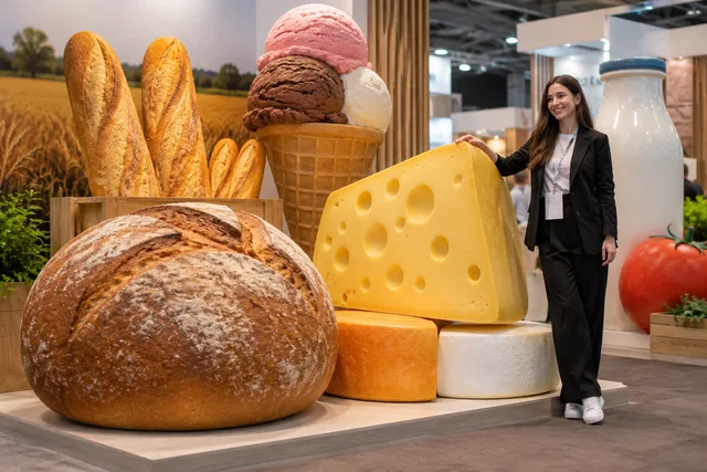 Муляжи продуктов питания из пенопласта — увеличенный экспонат