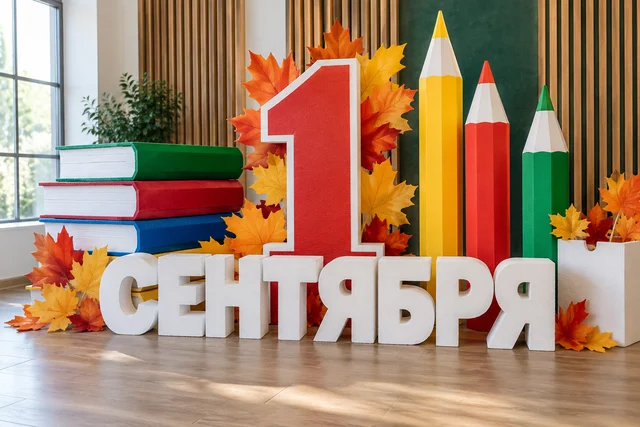 Декор из пенопласта на 1 сентября — фотозона для гостей