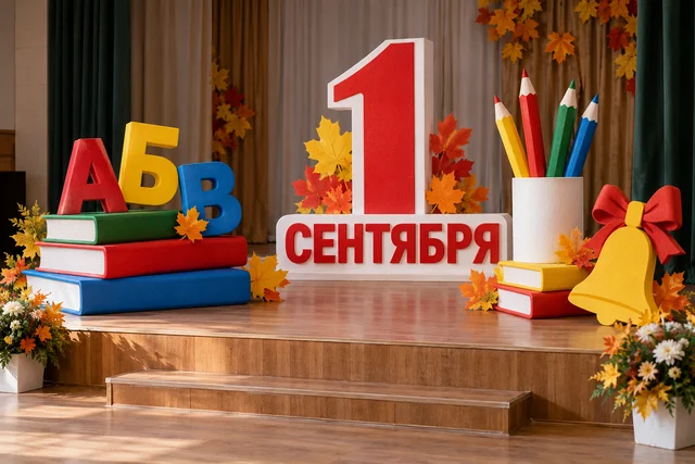 Декор из пенопласта на 1 сентября — декор сцены