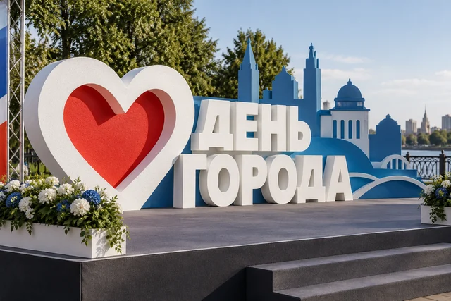 Декор из пенопласта на День города — декор сцены