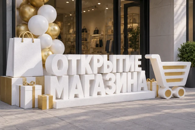 Декор из пенопласта для открытия магазина — набор для нескольких зон