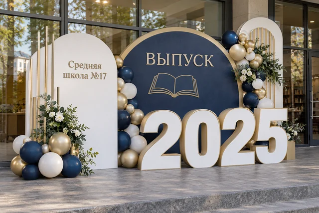 Декор из пенопласта на выпускной — праздничная витрина