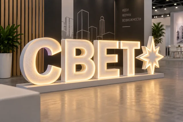 Световые вывески из пенопласта — оформление выставочного стенда