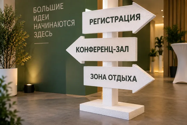 Таблички и указатели из пенопласта — объект для фотозоны
